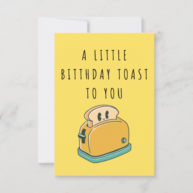 A Little Birthday Toast to You-Funny Witty Message Thank You Card (Front)