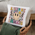 A Little Bit Dramatic Funny Groovy Saying Cushion<br><div class="desc">A Little Bit Dramatic Funny Groovy Saying Typography Throw Pillow features the text "A Little Bit Dramatic" in modern typography on a pink chequerboard background with groovy flowers,  lightening bolts and a smiling face. Designed by Evco Studio www.zazzle.com/store/evcostudio</div>