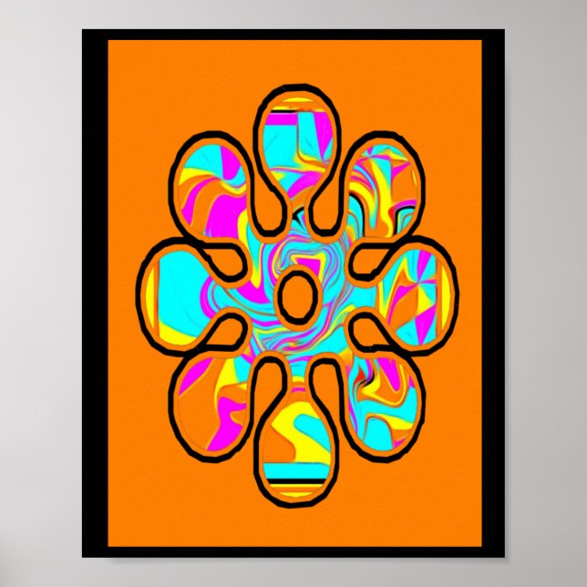 A Little Bit Hippie. Flower Pattern. Bright Colour Poster (Front)