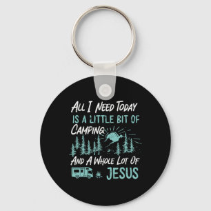 A Little Bit Of Camping And Jesus Motorhome Camper Key Ring