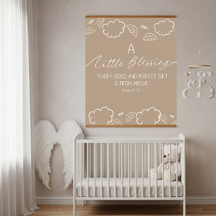 A Little Blessing Nursery  James 1:17 Beige Hanging Tapestry