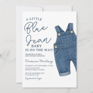 A little Blue Jean baby is on the way Baby Shower  Invitation