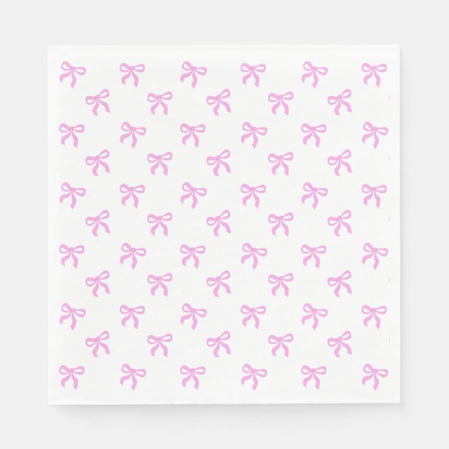 A Little Blue Jean Baby Pink Coquette Bow Napkin (Front)