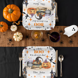 a little boo baby shower baby shower invitations  paper plate