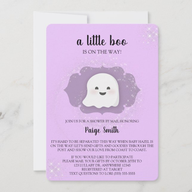 A Little Boo Baby Shower By Mail Invitation (Front)