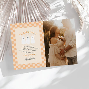 A Little Boo Baby Shower Halloween Photo Thank You Card