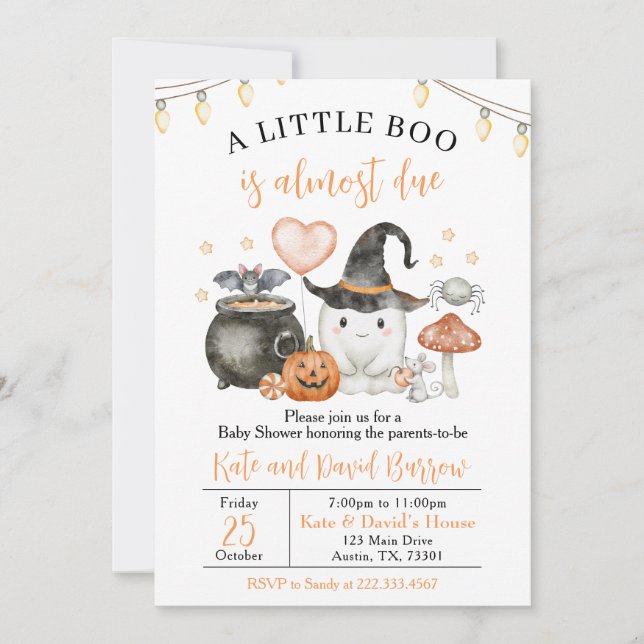 A Little Boo Baby Shower Invitation (Front)
