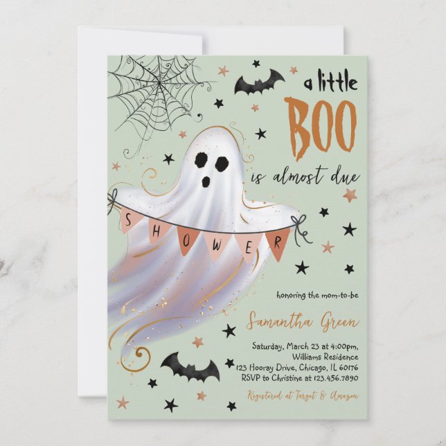 A Little Boo Baby Shower Invitation (Front)