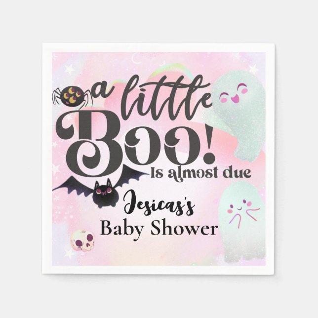 a little boo Baby shower Napkin (Front)