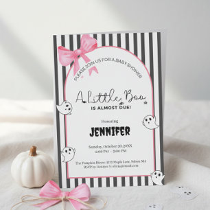 A Little Boo Baby Shower • Pink Halloween Invitation