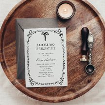 A Little Boo Black Bow Frame Halloween Baby Shower