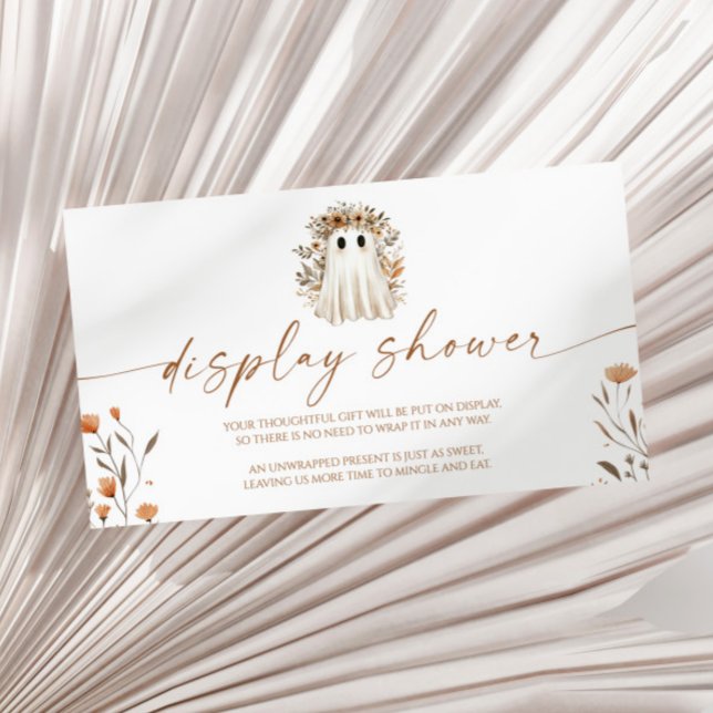 A Little Boo Boho Ghost Baby Shower Display Shower Enclosure Card (Creator Uploaded)