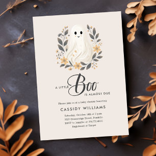 A Little Boo Boho Ghost Halloween Baby Shower  Invitation