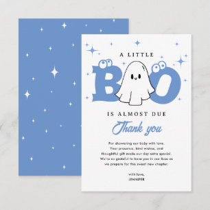 A Little Boo Boy Cute Ghost Halloween Baby Shower Thank You Card