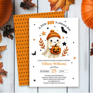 A Little Boo cute ghost Baby Shower Invitation 
