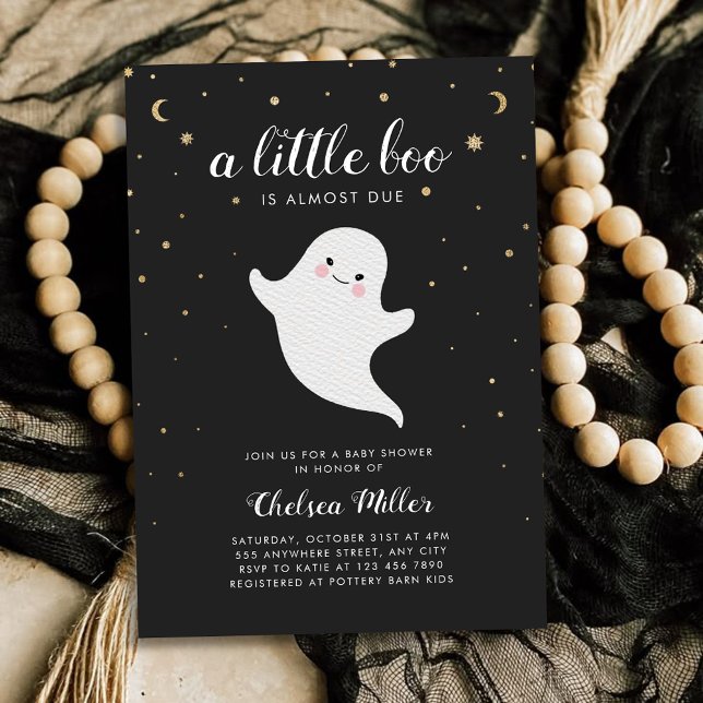 A Little Boo Cute Ghost Baby Shower Invitation (Creator Uploaded)