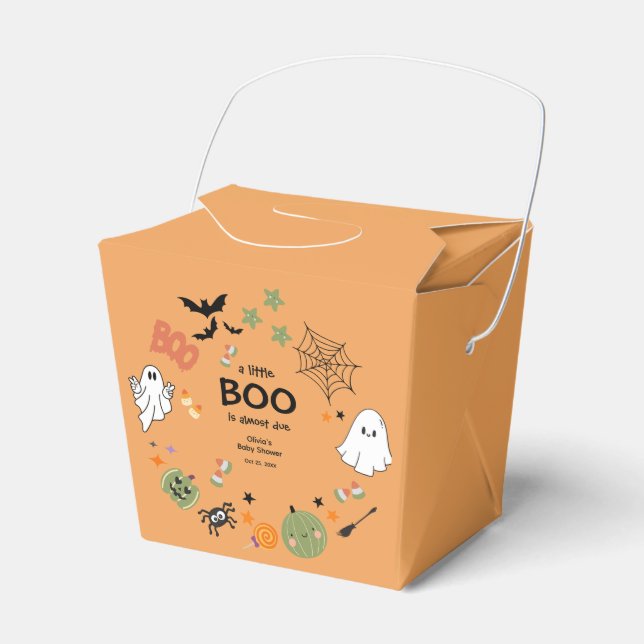 A Little Boo Cute Ghost Halloween Baby Shower Favour Box (Front Side)