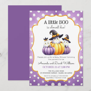 A Little Boo Cute Ghost Halloween Baby Shower Invitation