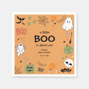 A Little Boo Cute Ghost Halloween Baby Shower Napkin