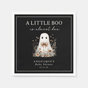 A Little Boo Cute Ghost Wildflowers Baby Shower Napkin
