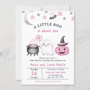A Little Boo cute Halloween Baby Shower Invitation