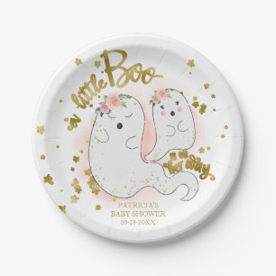 A Little Boo Cute Halloween Girl Baby Shower Paper Plate