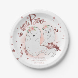 A Little Boo Cute Halloween Girl Baby Shower Paper Plate