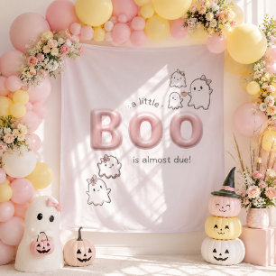 A little Boo Cute Pink Baby Shower Backdrop Tapestry