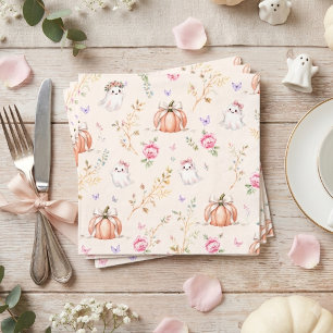 A Little Boo Cute Pink October Baby Shower Napkin