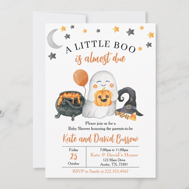 A Little Boo Gender Neutral Baby Shower Invitation (Front)