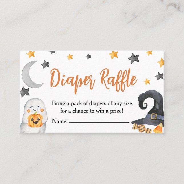 A Little Boo Gender Neutral Diaper Raffle Insert (Front)