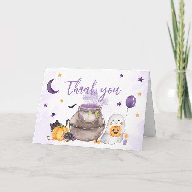A Little Boo Ghost Baby Shower  Thank You Card (Front)