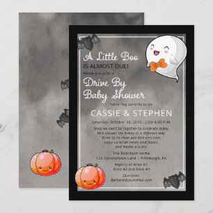 A Little Boo Ghost Boy Drive By Baby Shower Invitation