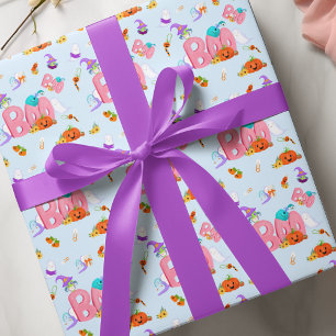 A Little Boo Ghost, Owl Halloween Baby Shower  Wrapping Paper