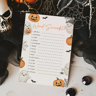 A Little Boo Ghost Shower Word Scramble Game