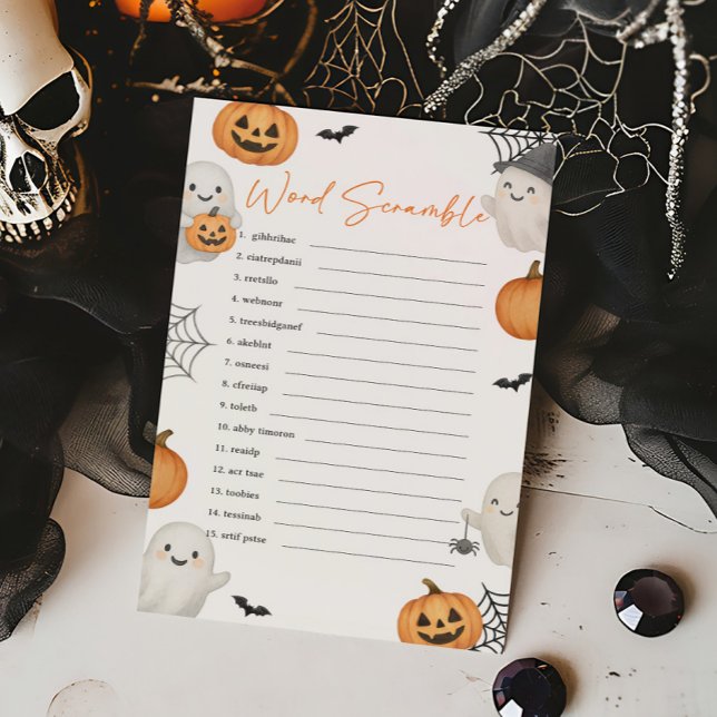 A Little Boo Ghost Shower Word Scramble Game (Little Boo Pumpkin Baby Shower Word Scramble Game)