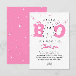A Little Boo Girl Cute Ghost Halloween Baby Shower Thank You Card