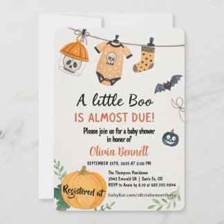 A Little Boo Halloween Baby Shower - Autumn Baby Invitation
