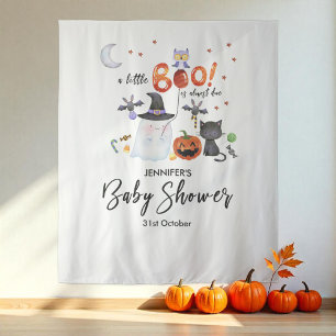 A Little Boo Halloween Baby Shower Backdrop Tapestry