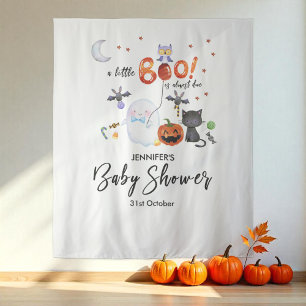 A Little Boo Halloween Baby Shower Backdrop Tapestry