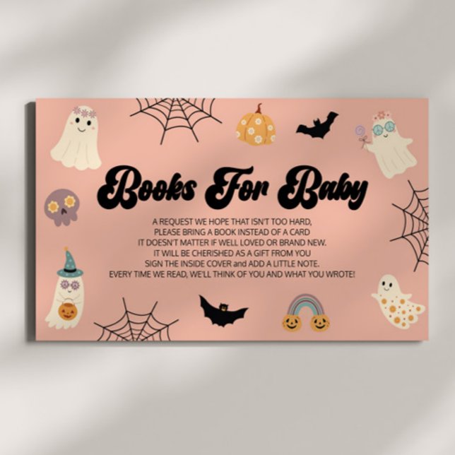 A Little Boo Halloween Baby Shower Books For Baby Enclosure Card (Creator Uploaded)