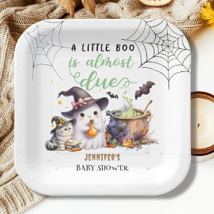 A Little Boo! Halloween Baby Shower Gender Neutral Paper Plate
