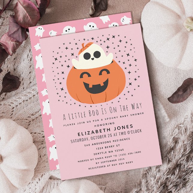 A Little Boo Halloween Baby Shower Girl Invitation (Creator Uploaded)