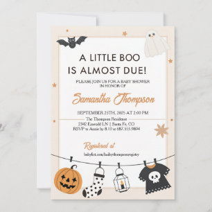 A Little Boo Halloween Baby Shower  Invitation