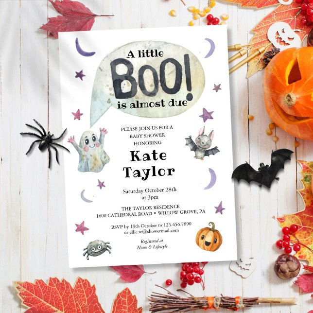A Little Boo Halloween Baby Shower Invitation (A Little Boo Halloween Baby Shower Invitation)