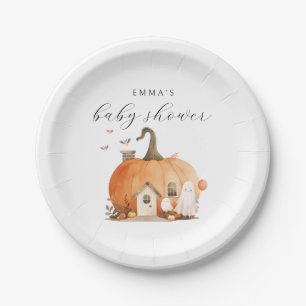 A Little Boo Halloween Baby Shower Paper Plate