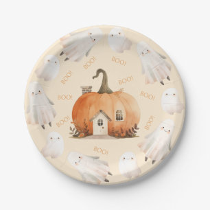 A Little Boo Halloween Baby Shower Paper Plate
