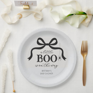 A Little Boo Halloween Baby Shower Paper Plate