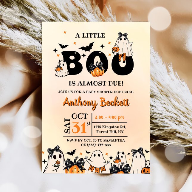 A Little Boo Halloween Baby Shower Party Invitation (Creator Uploaded)