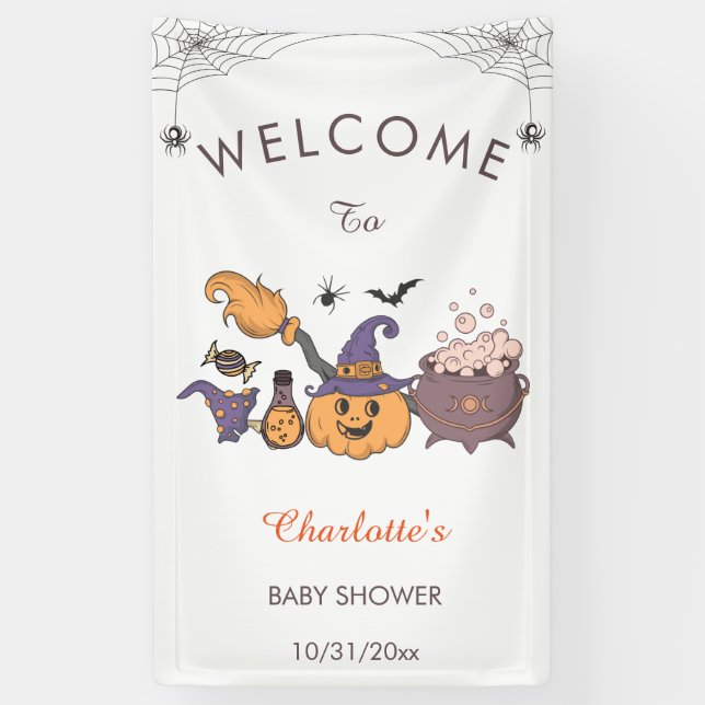 A Little Boo Halloween Baby Shower Welcome  Banner (Vertical)
